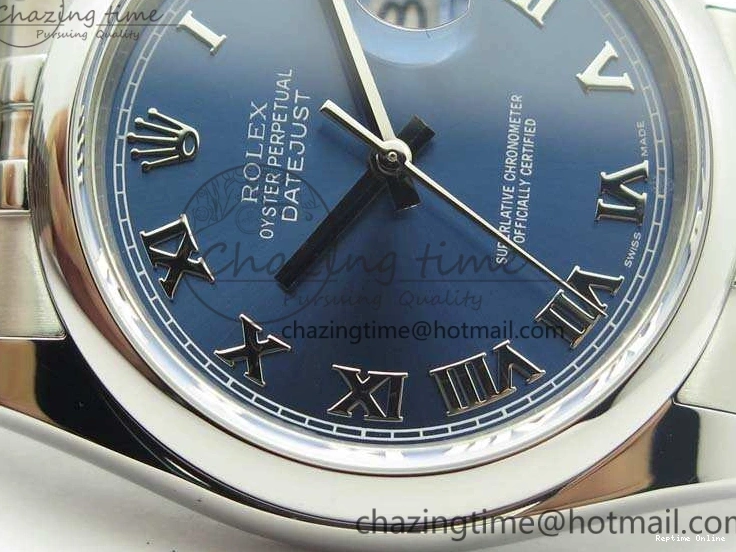 0201 DateJust 36mm SS 116200 ARF 1:1 Best Edition Blue Roman Dial On 904L SS Jubilee Bracelet SA GoodFit 3520